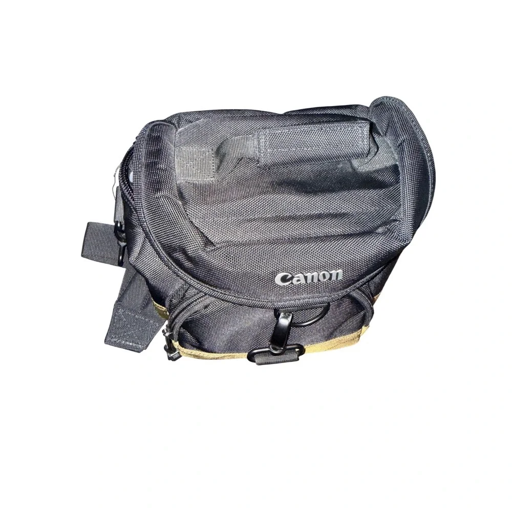 Canon Camera Bag Black Khaki Padded Shoulder‎ Strap Carry Handle